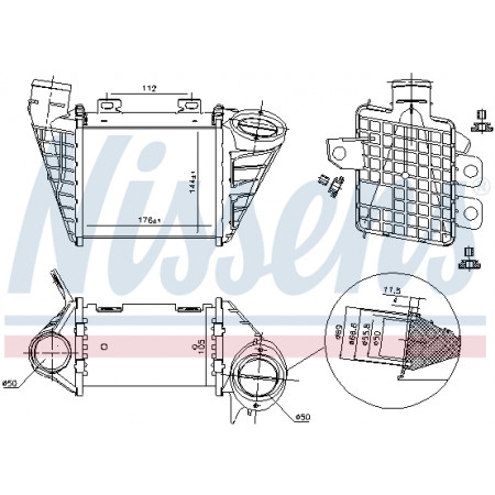 Intercooler, compresor Nissens 1H0.145.805 B intercooler VW GOLF III 1.9 TDI 90 CV 1896 1Z/AHU/ALE Klima / - 09 / 93> 08 / 97 NISSENS NIS 96795