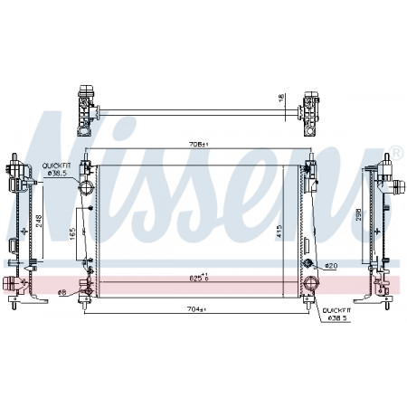 Radiateur, refroidissement du moteur Radiateur de moteur Manuel ALFA ROMEO MITO FIAT BRAVO II GRANDE PUNTO PUNTO PUNTO EVO PUNTO EVO/HATCHBACK PUNTO/HATCHBACK 1.3D-1.4LPG NISSENS NIS 617864