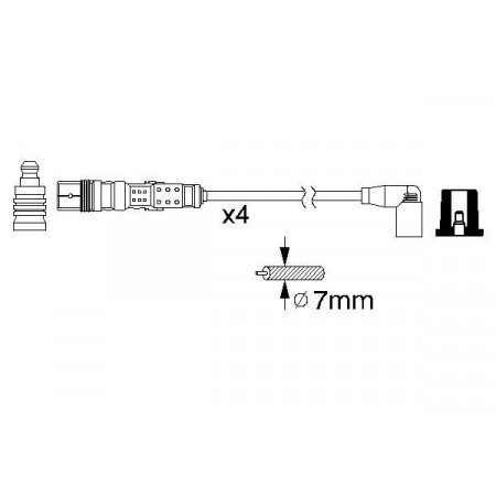 Bosch ontstekingskabelset met ontstekingsdraad VW GOLF V-1.6i/2.0i 01.04 05.05-PASSAT 1.6i/2.0i BOSCH 0 986 356 331