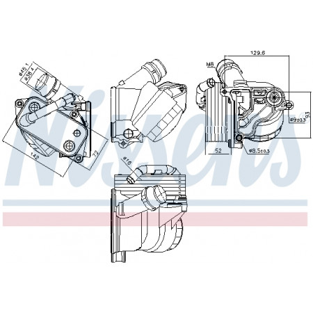 Oil radiator, engine oil Oil radiator with filter housing BMW 1 E81 1 E82 1 E87 1 E88 1 F20 1 F21 2 F22 F87 2 F23 3 E90 3 E91 3 E92 3 E93 3 F30 F80 3 F31 1.6-3.0H 12.02- NISSENS NIS 91322