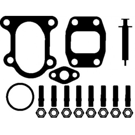 Set montaj, turbocompresor Set de asamblare turbocompresor MERCEDES ATEGO ATEGO 2 CITO O 520 UNIMOG VARIO B670 B668 B667 OM900.911-OM924.930 09.96- MAHLE 001 TA 17023 000