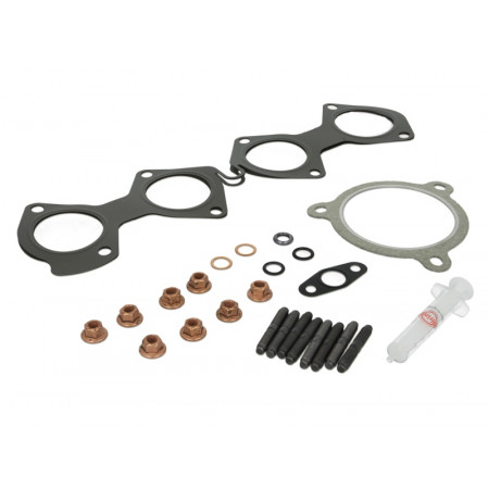 Conjunto de instalação, turbocompressor Kit de montagem do turbocompressor com juntas MERCEDES C C204 C T-MODEL S204 C W204 E A207 E C207 E T-MODEL S212 E W212 SLK R172 1.8 01.07- ELRING EL790180