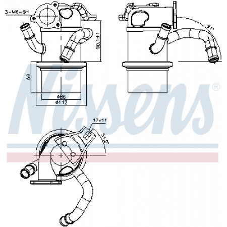 Radiador, recirculación de gases de escape Radiador de gases de escape AUDI A3 Q2 Q3 TT SEAT ALHAMBRA ARONA ATECA IBIZA V LEON LEON SC LEON ST TARRACO SKODA KAMIQ KAROQ KODIAQ OCTAVIA III SCALA SUPERB III 1.6D/2.0D 05.10- NISSENS NIS 989315