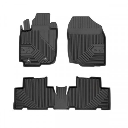 Satz Gummimatten Fußmatten TPE 4 Stk. Kanäle Nr. 77 Satz vorne/hinten Farbe schwarz SKODA KAMIQ 07.19- FROGUM FRG77409613