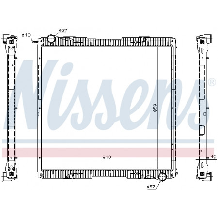 Kühler, Motorkühlung Motorkühler mit Rahmen SCANIA PGRT DC09.108-DT12.18 03.04- NISSENS NIS 67292