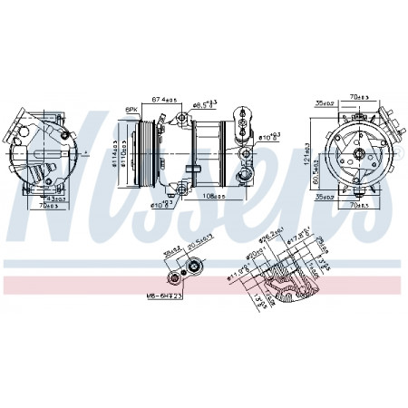 Compressore climatizzatore Compressore climatizzatore FIAT 500L TIPO 1.3D/1.6 09.12- NISSENS NIS 890339