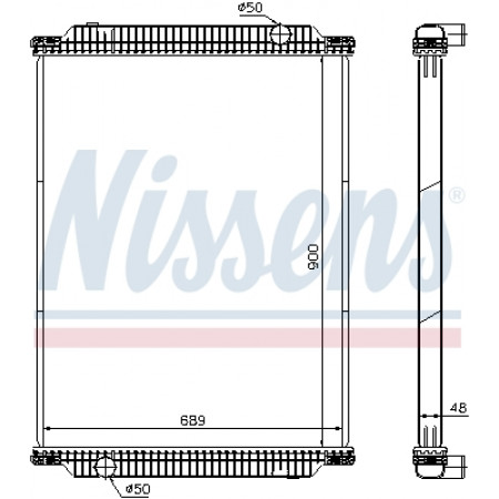 Radiateur, motorkoeling Motorradiator zonder frame SOLARIS BOVA FUTURA MAGIQ SOLARIS URBINO I URBINO II D0826LOH17-XE315C 10.98- NISSENS NIS 61448