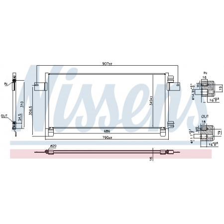 Condensator, climatizare A/C condenser 790x340x16 MAN TGA TGX I 03.07-06.19 NISSENS NIS 941259
