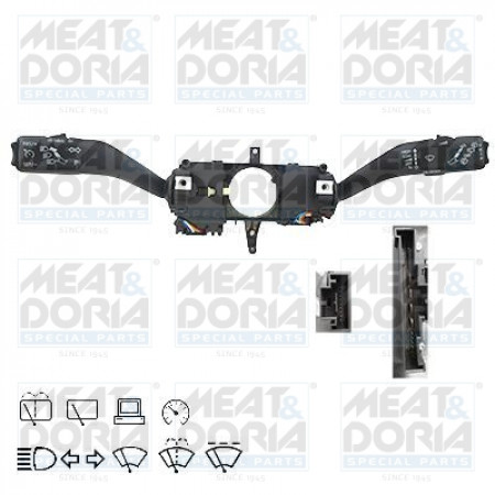Interruptor da coluna de direção Interruptor combinado sob o controle do computador do volante Indicadores luminosos do limpador SKODA RAPID VW POLO V 03.09- MEAT & DORIA MD231062