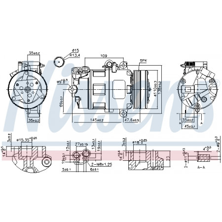 Compressor, airconditioning Aircocompressor BMW 3 E46 5 E39 Z3 E36 1.6-3.2 12.97-07.06 NISSENS NIS 89422