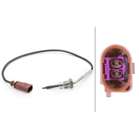 Sensor uitlaatgastemperatuur Uitlaattemperatuursensor voor DPF SEAT CORDOBA IBIZA III SKODA FABIA II ROOMSTER ROOMSTER PRAKTIK VW POLO 1.4D/1.9D 10.01-03.10 HELLA 6PT014 494-151