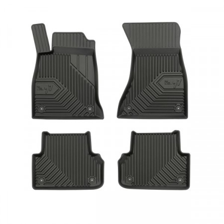 Set of rubber mats Floor mats TPE 4 pcs ducts No. 77 front/rear set color black AUDI A4 ALLROAD B9 A4 B9 05.15- FROGUM FRG77407596