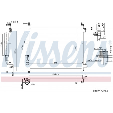 Condensador, ar condicionado Condensador de ar condicionado com secador NISSAN MICRA III MICRA IV 1.2 01.03- NISSENS NIS 940600