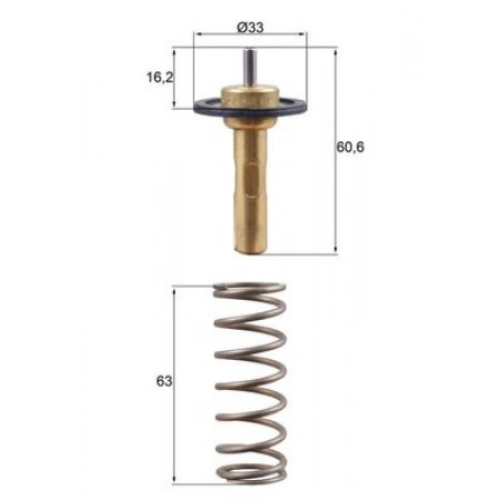 Thermostaat, koelvloeistof Koelsysteemthermostaat 90C VOLVO C30 C70 II S40 II S60 II S80 II V40 V50 V60 I ​​V70 III XC60 I XC70 II 2.0-2.4DH 10.07- MAHLE TX 311 90D