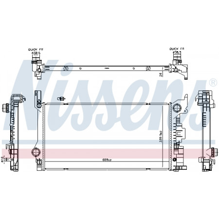 Kühler, Motorkühlung Motorkühler VOLVO S60 III S90 II V60 I ​​V60 II V90 II XC60 II 2.0/2.0D/2.0H 03.15- NISSENS NIS 606565