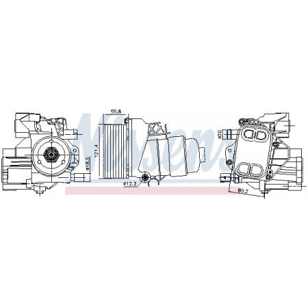 Radiador de óleo, óleo do motor Radiador de óleo com carcaça do filtro de óleo MAN TGE VW CALIFORNIA T6 CAMPER CRAFTER GRAND CALIFORNIA CAMPER MULTIVAN T6 TRANSPORTER T6 TRANSPORTER T6 / CARAVELLE T6 2.0D 04.15- NISSENS NIS 91244