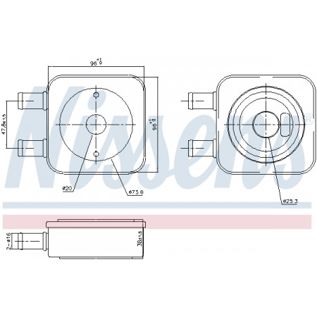 Ölkühler, Automatikgetriebe Ölkühler CITROEN C3 I C3 II C5 I C5 II DS3 PEUGEOT 2008 I 207 407 1.4-2.0ALK 03.01- NISSENS NIS 91106