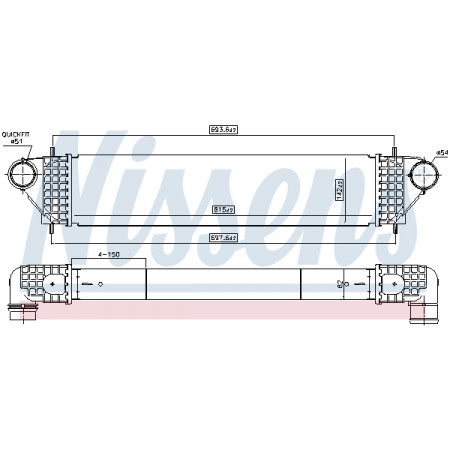 Intercooler, compressore Intercooler MITSUBISHI ECLIPSE OUTLANDER III 1.5/2.2D/2.3D 08.12- NISSENS NIS 961005