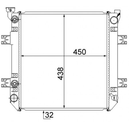Kühler, Motorkühlung Motorkühler ohne Rahmen NISSAN D02 H25 MAHLE CR 872 000S
