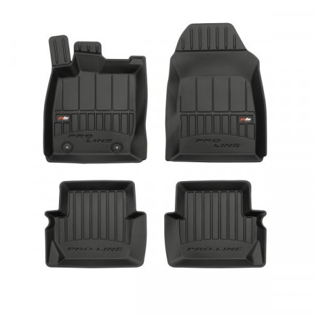 Jeu de tapis de sol en caoutchouc Tapis de sol TPE 4 pcs conduits proLine 3D jeu avant/arrière couleur noir FORD FIESTA VII 05.17- Berline FROGUM FRG 3D407237