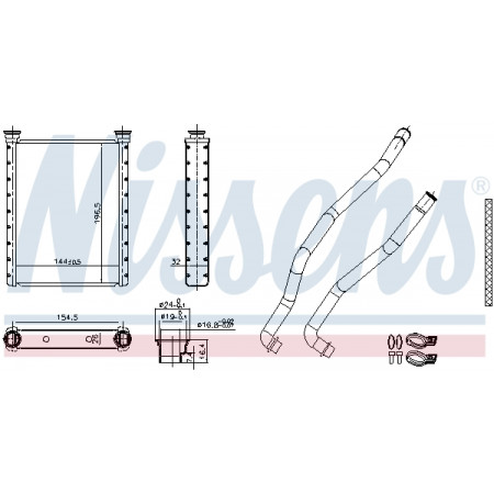 Wärmekühler DAIHATSU CHARADE VIII TOYOTA YARIS YARIS/HATCHBACK 1.0-1.8 08.05- NISSENS NIS 707198