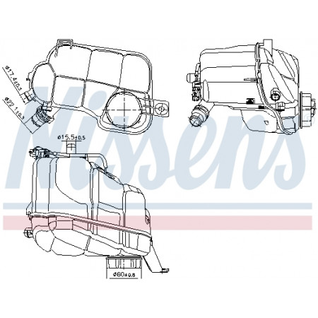 Expansietank, koeling Expansietank met niveausensor VOLVO S60 II S80 II V60 I ​​V70 III 09.09-12.16 NISSENS NIS 996297
