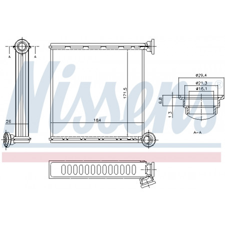 Heat radiator AUDI A3 Q2 Q3 CUPRA ATECA FORMENTOR LEON LEON SPORTSTOURER SEAT ATECA LEON LEON SC LEON SPORTSTOURER LEON ST LEON ST/KOMBI LEON/HATCHBACK TARRACO 1.0-Electric 04.12- NISSENS NIS 73980