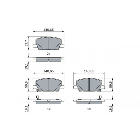Remblokkenset voor CHEVROLET TRAX OPEL MOKKA / MOKKA X 1.4-1.8 06.12- BOSCH 0 986 424 896