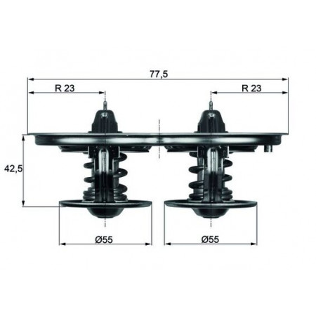 Thermostaat, koelvloeistof Koelsysteemthermostaat 7575C/75C met pakking SCANIA 4 PGRT DC11.01-DT16.08 05.95- MAHLE TX 32 75D