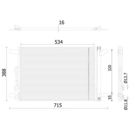 Kondensator, Klimaanlage Klimakondensator mit Trockner VW GOLF VII GOLF VIII TIGUAN 1.4-2.0D 08.12- MAHLE AC 915 000S