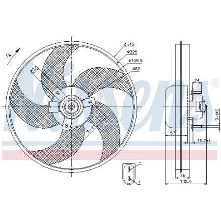 Ventilador, radiador Ventilador do radiador CITROEN XSARA PICASSO PEUGEOT 306 1.4/1.6/1.8 04.93-12.11 NISSENS NIS 85668