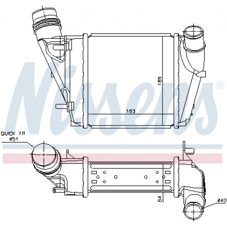 Ladeluftkühler, Kompressor Ladeluftkühler RENAULT TWINGO II WIND 1.2/1.5D/1.6 03.07- NISSENS NIS 96410