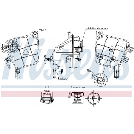 Vaso di espansione, raffreddamento Vaso di espansione MERCEDES GL X166 GLE C292 GLE W166 GLS X166 M W166 06.11-10.19 NISSENS NIS 996207
