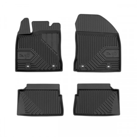 Conjunto de tapetes de borracha Tapetes TPE 4 pcs dutos No. 77 conjunto dianteiro/traseiro cor preto FROGUM FRG77409125