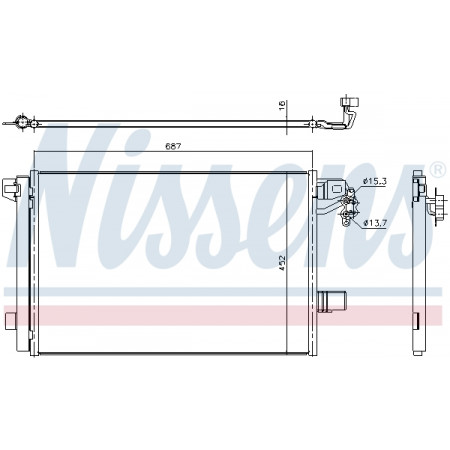 Condensador, ar condicionado Condensador A/C com secador VW CALIFORNIA T5 CAMPER MULTIVAN T5 TRANSPORTER T5 2.0/2.0CNG/2.0D 11.03-08.15 NISSENS NIS 940345