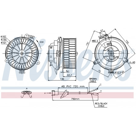 Ventilator, passagiersruimte Luchtblazer MERCEDES w124 A124 a124 C124 124 T-MODEL S124 124 W124 E A124 E C124 E T-MODEL S124 E W124 2.0-6.0 12.84-03.98 NISSENS NIS 87153