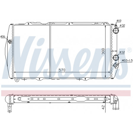 Kühler, Motorkühlung Motorkühler AUDI 100 C2 100 C3 200 C2 200 C3 1.6-2.3 NISSENS NIS 604551