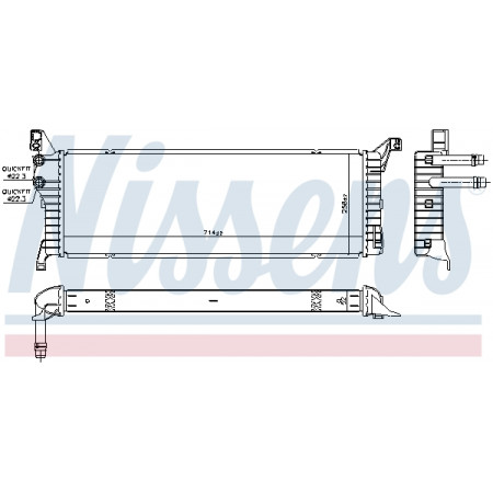 Radiador, arrefecimento do motor Intercooler VW CALIFORNIA T6 CAMPER MULTIVAN VI TRANSPORTER VI TRANSPORTER VI / CARAVELLE VI 2.0D 04.15- NISSENS NIS 606087