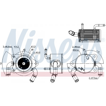 Radiador de óleo, caixa de velocidades automática Radiador de óleo MITSUBISHI GALANT IX 2.4 10.03- NISSENS NIS 91180