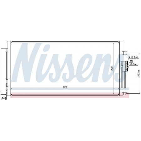 Condensor, airconditioning Aircocondensor met droger ABARTH 500 / 595 / 695 500C / 595C / 695C 1.4 07.08- NISSENS NIS 940291