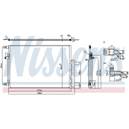 Condensador, ar condicionado Condensador de ar condicionado com secador JEEP COMPASS 2.0D 03.17- NISSENS NIS 941288