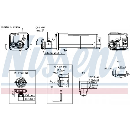 Vas de expansiune, racire Vas expansiune with plug with level sensor  BMW 3 E46 X5 E53 10.99-12.07 NISSENS NIS 996261
