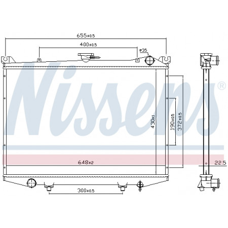 Kühler, Motorkühlung Motorkühler NISSAN PICK UP TERRANO I 2.5D/2.7D NISSENS NIS 62988