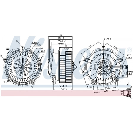 Ventilator, habitaclu Suflanta de aer BMW 7 E65 E66 E67 ROLLS-ROYCE PHANTOM VII PHANTOM VII DROPHEAD 3.0-6.75 07.01-07.17 NISSENS NIS 87119