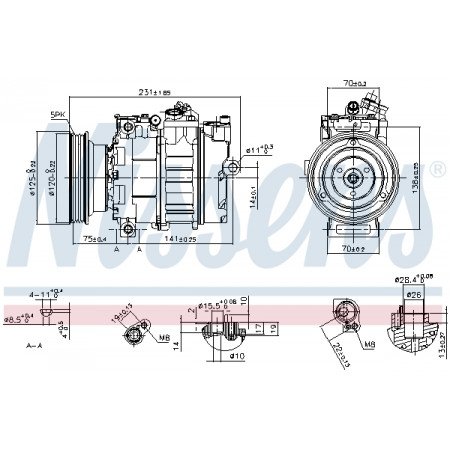 Compresor, climatizare Air-conditioning compressor LAND ROVER FREELANDER I MG MG TF MG ZT MG ZT- T ROVER 75 75 I 1.6/1.8 02.98-12.09 NISSENS NIS 89232