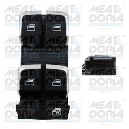 Schakelaar, raambediening Schakelaar raambediening Voor links AUDI Q3 1.4/2.0/2.0D 06.11-10.18 MEAT & DORIA MD26384