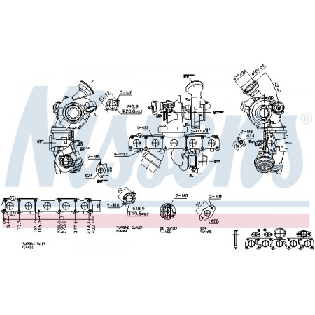 Turbocharger New VOLVO S60 II S80 II V60 I ​​V70 III V70 III/KOMBI XC60 I XC70 II 2.4D/2.4DH 08.07-07.18 NISSENS NIS 93430