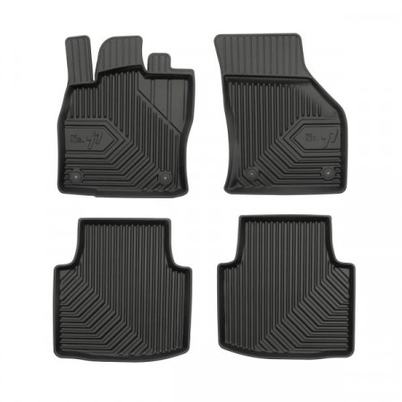 Set of rubber mats Floor mats TPE 4 pcs ducts No. 77 front/rear set color black SKODA SUPERB III 03.15- Liftback / Station wagon FROGUM FRG77407046