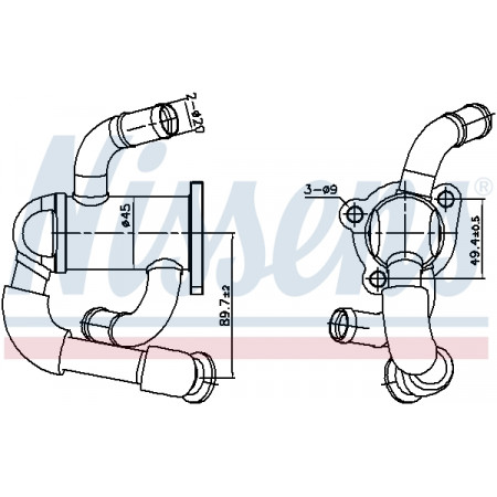 Kühler, Abgasrückführung Abgaskühler ALFA ROMEO MITO FIAT DOBLO DOBLO CARGO FIORINO FIORINO/MINIVAN GRANDE PUNTO LINEA PUNTO PUNTO EVO PUNTO EVO/HATCHBACK QUBO OPEL AGILA COMBO TOUR 1.3D 06.03- NISSENS NIS 989433