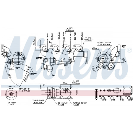 Turbocharger New with gasket set FORD TRANSIT 2.4D 01.00-05.06 NISSENS NIS 93106